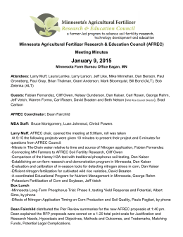 AFREC Meeting Minutes for January 9, 2015