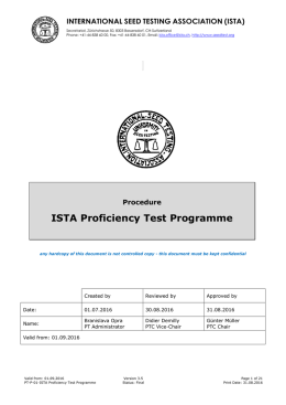 The ISTA Proficiency Test Programme