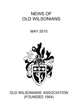 NEWS OF OLD WILSONIANS
