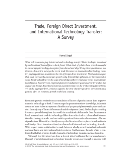 Trade, Foreign Direct Investment, and International Technology