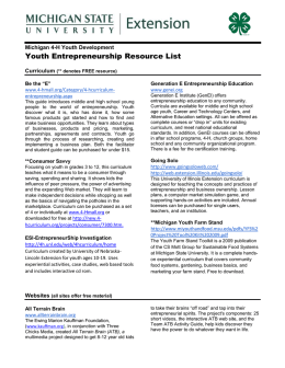 Youth Entrepreneurship Resource List - MSU Extension