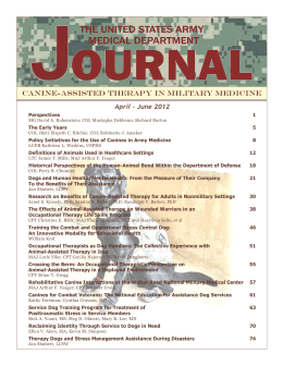 Canine-Assisted Therapy In Military Medicine