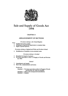 Sale and Supply of Goods Act 1994