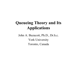 Queueing Theory and Its Applications