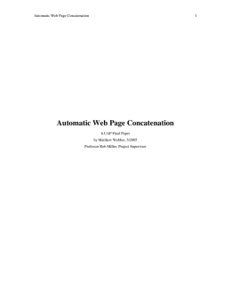 Automatic Web Page Concatenation