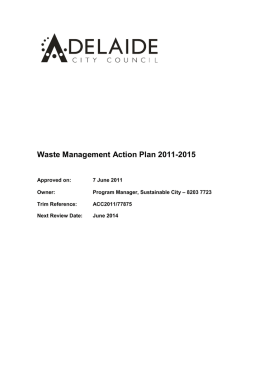 Waste Management Action Plan 2011-2015
