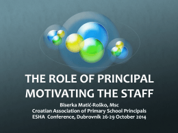 the role of principal motivating the staff