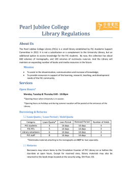 Pearl Jubilee College Library Regulations