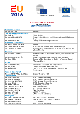 List of participants - Council of the European Union