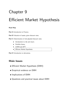 Chapter 9 Efficient Market Hypothesis
