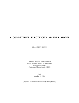 a competitive electricity market model