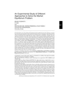 An Experimental Study of Different Approaches to Solve the Market