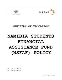 What is NSFAF - Ministry of Education Namibia
