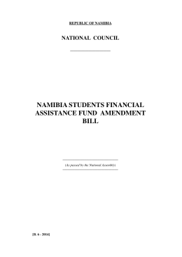 namibia students financial assistance fund amendment bill