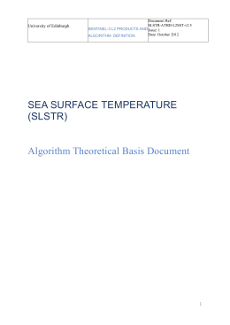 SEA SURFACE TEMPERATURE (SLSTR) Algorithm