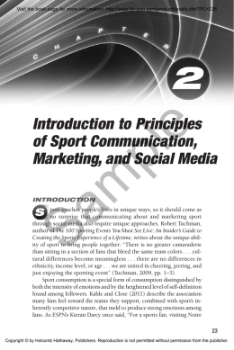 Introduction to Principles of Sport Communication, Marketing, and