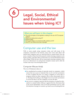 06 Legal, Social, Ethical And Environmental Issues When Using ICT