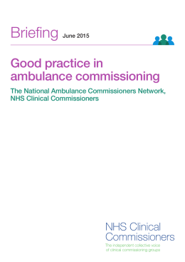 Good Practice in Ambulance Commissioning