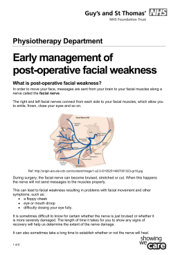 Early management of post-operative facial weakness