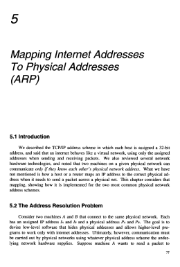Mapping Internet Addresses To Physical Addresses