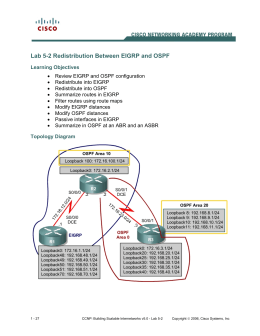 Lab 5-2 Redistribution Between EIGRP and OSPF