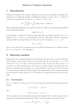 1 Introduction 2 Bisection method