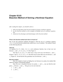 Bisection Method of Solving Nonlinear Equations: General