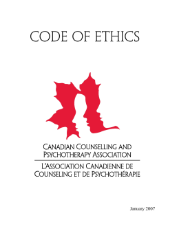 code of ethics - Canadian Counselling and Psychotherapy Association
