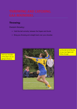 THROWING AND CATCHING. GAA ROUNDERS.