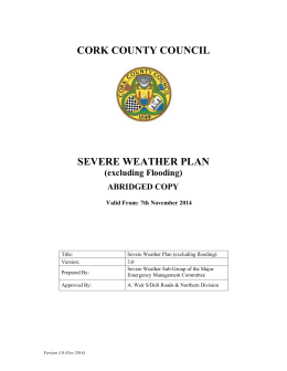 CORK COUNTY COUNCIL SEVERE WEATHER PLAN (excluding