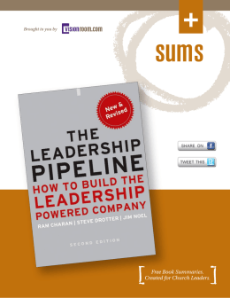 Leadership Pipeline by Charan, Drotter and Noel