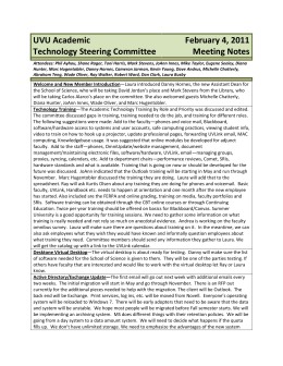 UVU Academic Technology Steering Committee February 4, 2011