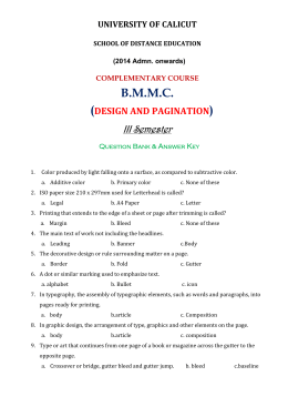 Design and Pagination - Complementary course of BMMC