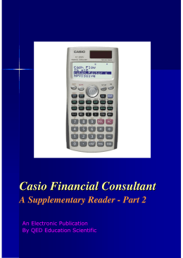 CASIO Financial Consultant: A Supplementary Reader