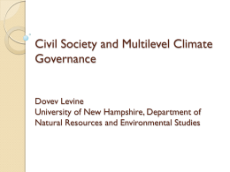 Civil Society and Multilevel Climate Governance Dovev Levine
