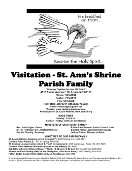 Visitation - St. Ann`s Shrine Parish Family
