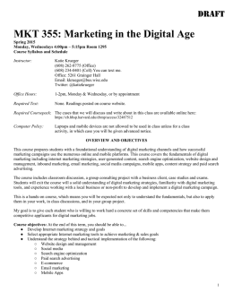 Marketing in the Digital Age - Syllabus