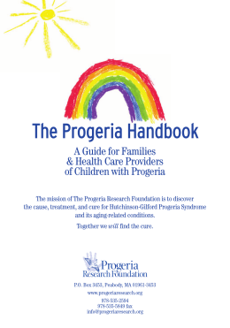 The Progeria Handbook - Progeria Research Foundation