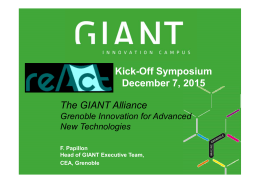 Kick-Off Symposium December 7, 2015 The GIANT Alliance