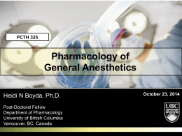 Pharmacology of General Anesthetics
