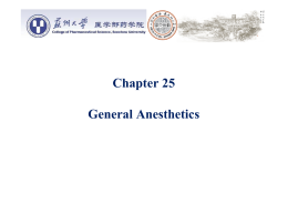 Chapter 25 General Anesthetics