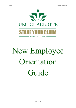 New Employee Orientation Guide - Human Resources