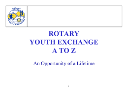 ROTARY YOUTH EXCHANGE A TO Z
