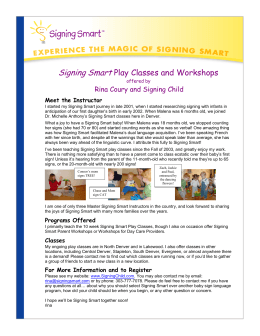 Signing Smart Play Classes and Workshops