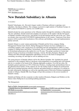 New Datalab Subsidiary in Albania