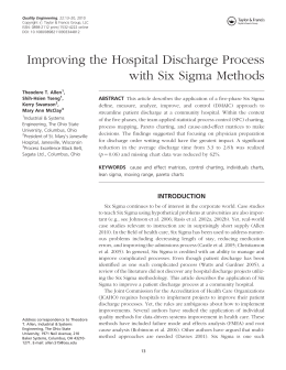 Improving the Hospital Discharge Process with Six Sigma Methods