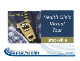 Health Clinic Virtual Tour - Leeds, Grenville and Lanark District