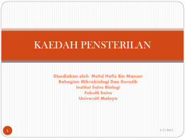 KAEDAH PENSTERILAN