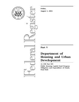 Part V Department of Housing and Urban Development