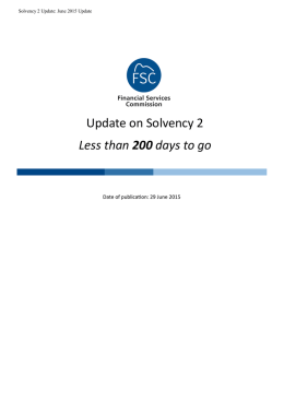 Update on Solvency 2 - Financial Services Commission